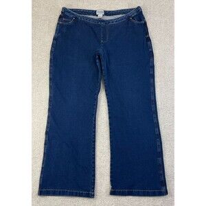 Pajama Jeans Women's Size Large Stretch Pull On Drawstring Blue Dark Wash